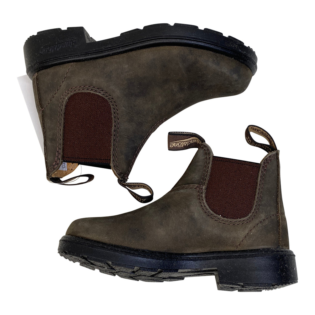 Blundstone Kids 'Chelsea' Elastic Side Boots in Rustic Brown
