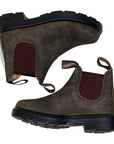 Blundstone Kids 'Chelsea' Elastic Side Boots in Rustic Brown