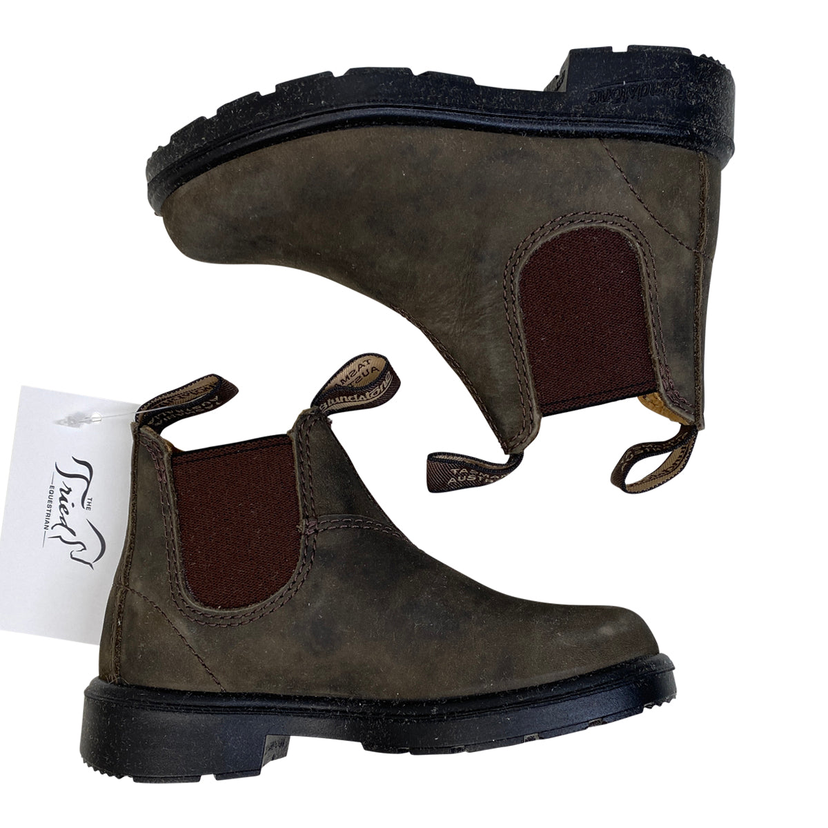 Blundstone Kids 'Chelsea' Elastic Side Boots in Rustic Brown