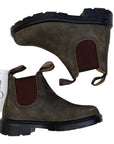 Blundstone Kids 'Chelsea' Elastic Side Boots in Rustic Brown