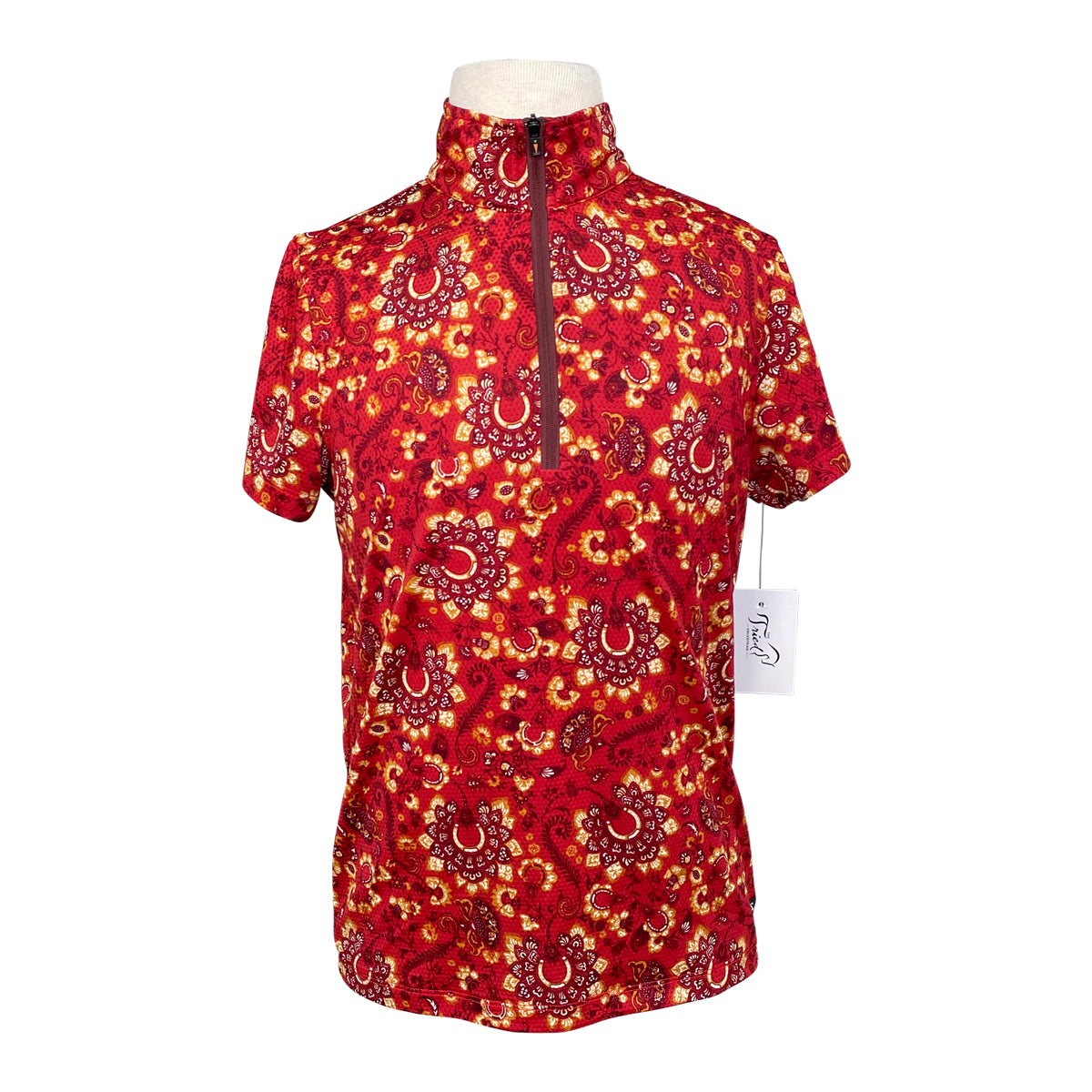 Kerrits 'Aire Ice Fil' Kids Short Sleeve Shirt in Red Paisley