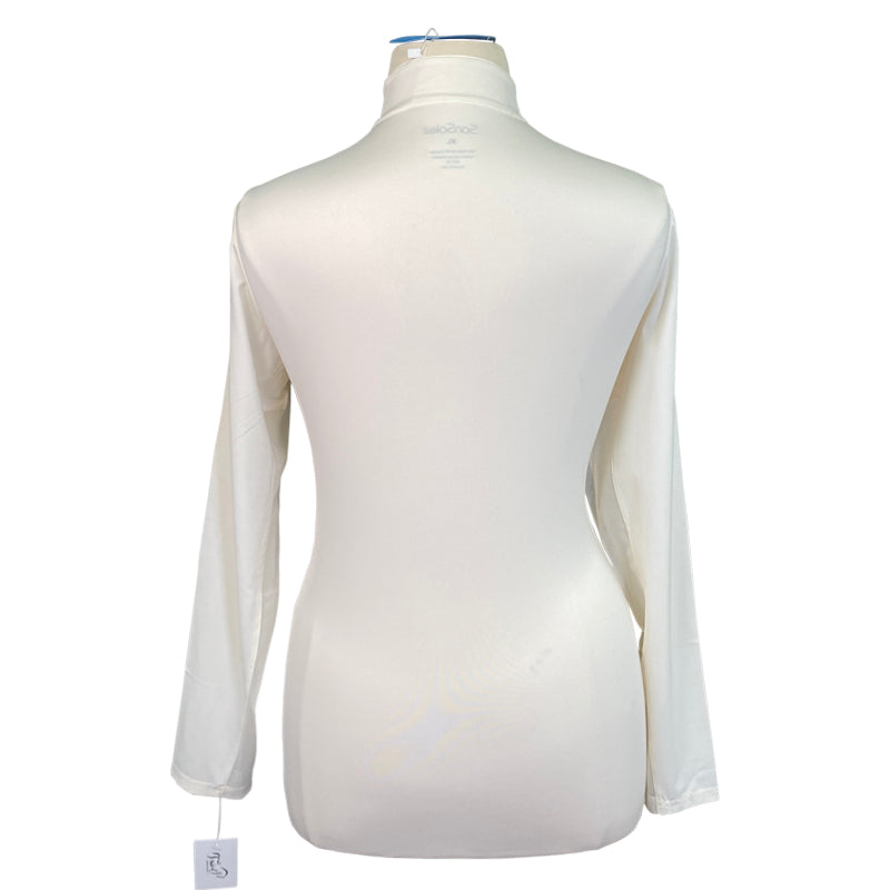 Back of SanSoleil Sun Shirt in Eggshell - Women's XL