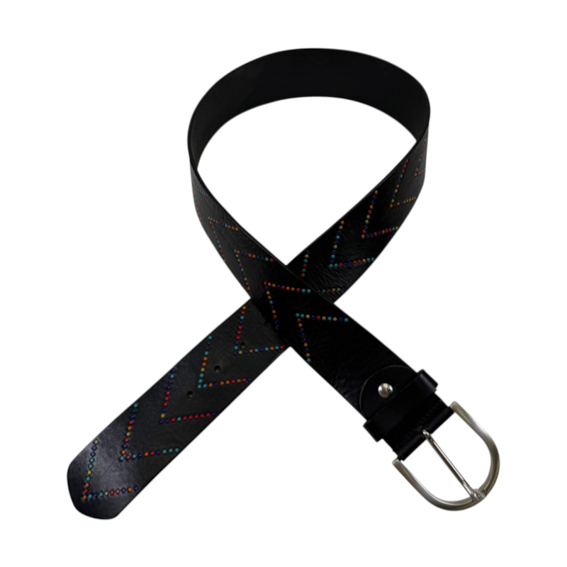 Tailored Sportsman Leather Belt in Like a Rainbow - Women's Small