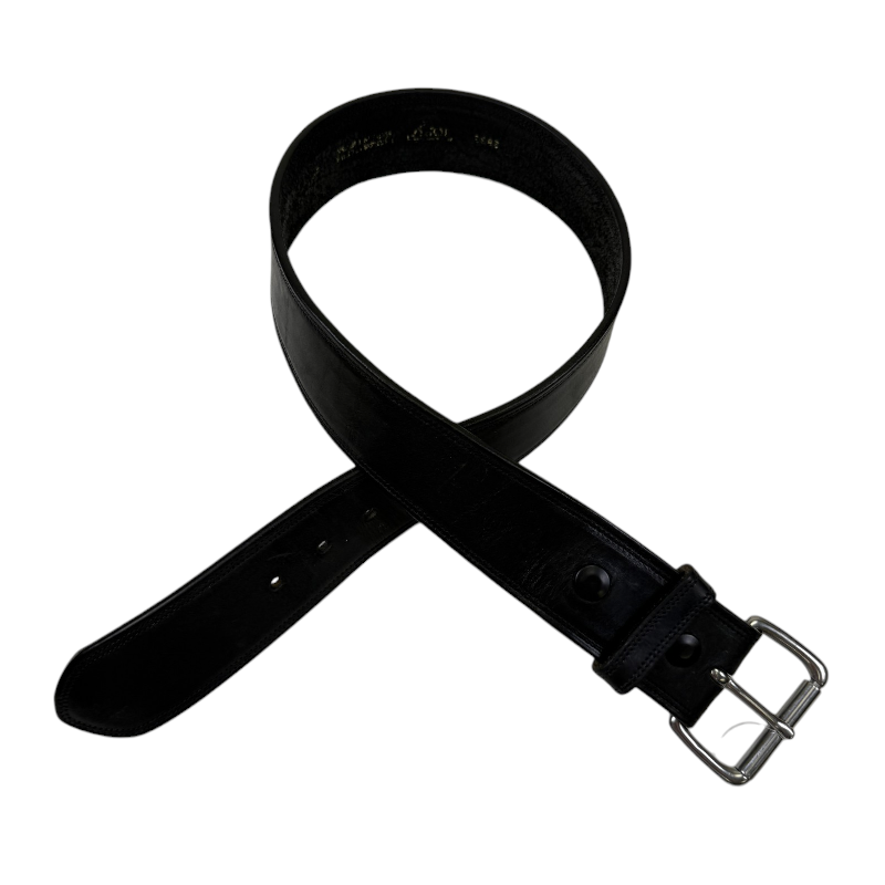Tory Leather Double Edge Stitched Belt in Black