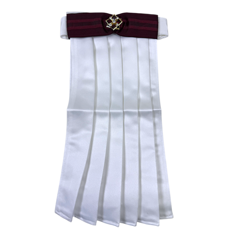 Dara James Designs Stock Tie in White/Burgundy