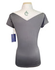 CRINIĒRE 'Margot' Short Sleeve Show Shirt in Dark Grey - Women's Large