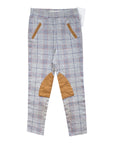 Hope & Henry Girls' Knee Patch Breeches in Grey Plaid