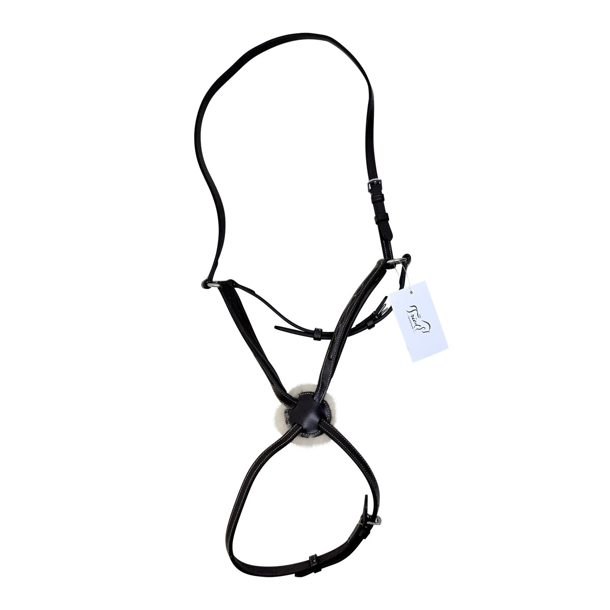 Nunn Finer Figure 8 Noseband with Rings in Chocolate 