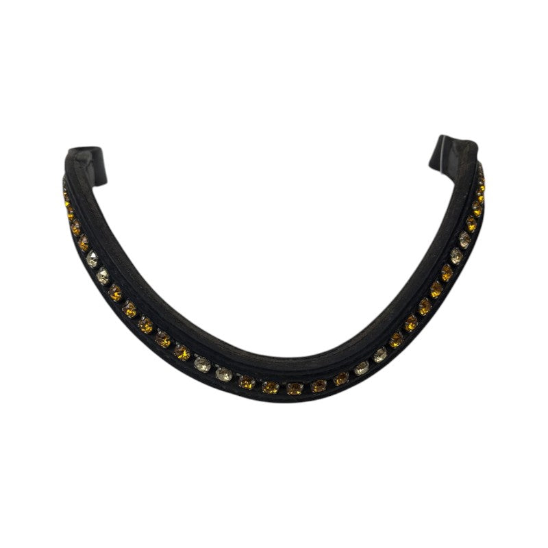 Beasites 'Brilliance' Crystal Straight Browband in Black/Copper - Full