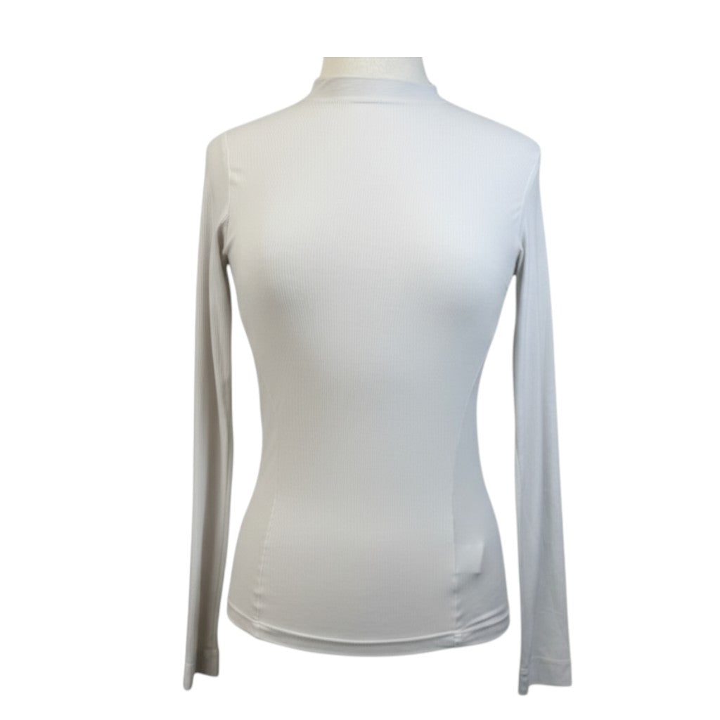 CALLIDAE 'Midweight Rib' Mockneck Shirt in White