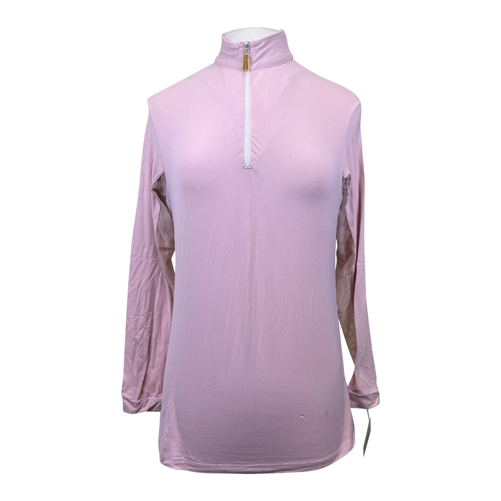 Kastel 1/4 Zip Raglan Long Sleeve in Grey/Pink Paisley
