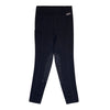 Black riding pants with a brand logo on a white background
