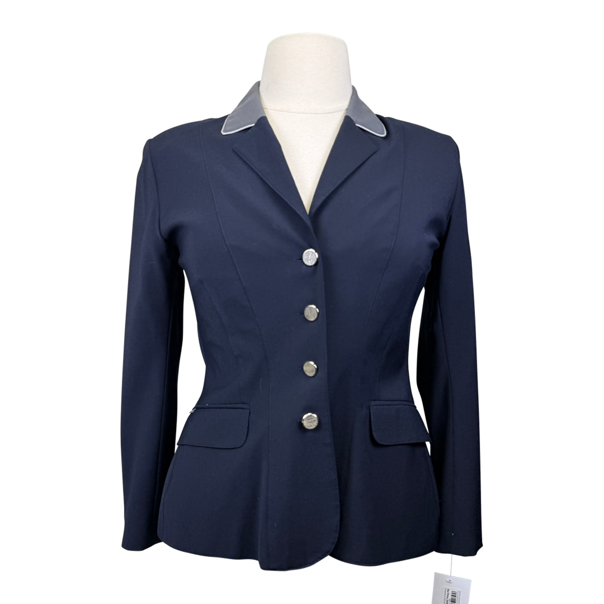 Winston Equestrian Exclusive Competition Coat in Black/Grey Collar - Women's 12T