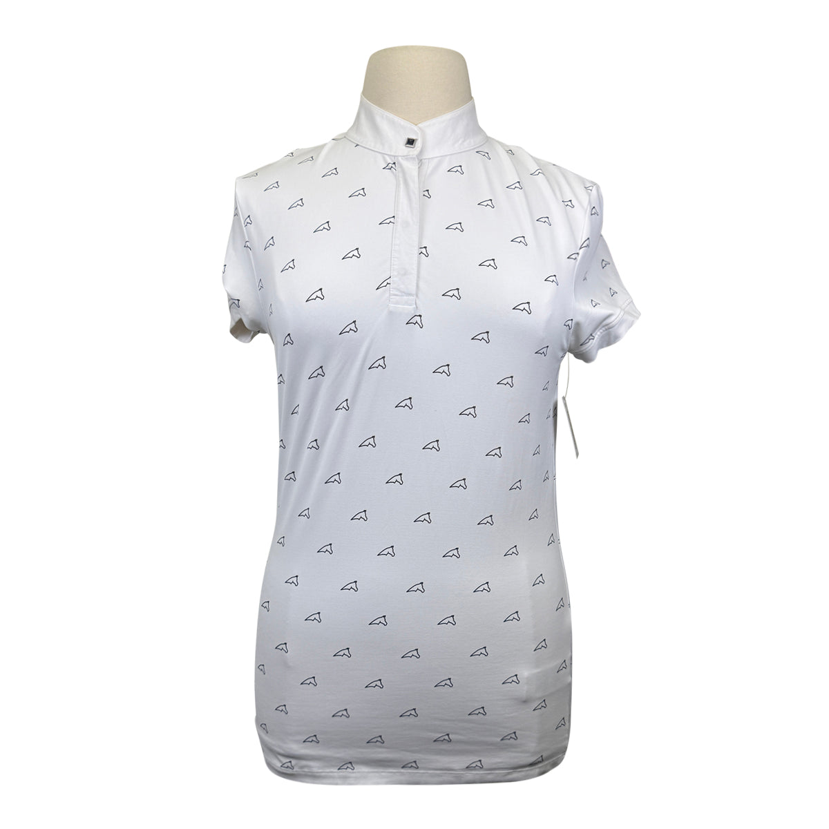 Equiline Training Polo in White/Navy Horses