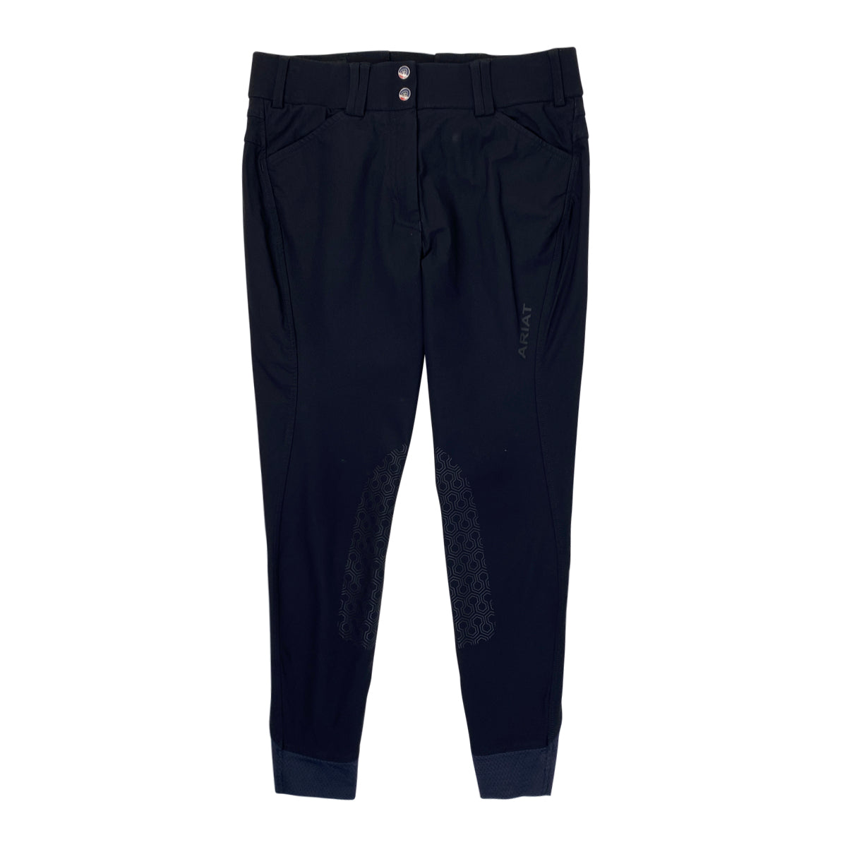 Front of Ariat 'Tri Factor' Breeches in Black - Women's 28L
