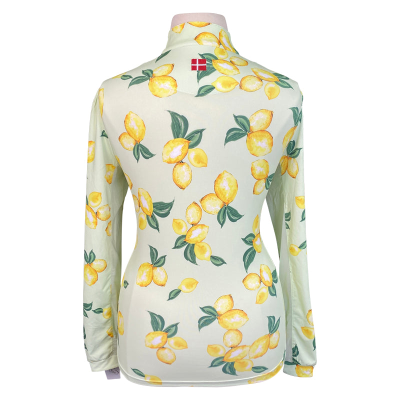 Back of Kastel Denmark Print Sun Shirt in Summer Lemon