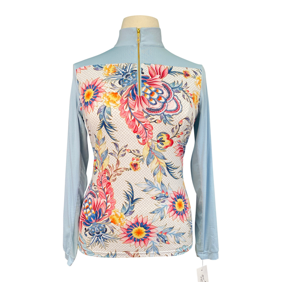 Novella Equestrian Sun Shirt in Light Blue/Floral 