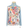 Novella Equestrian Sun Shirt in Pale Blue Floral