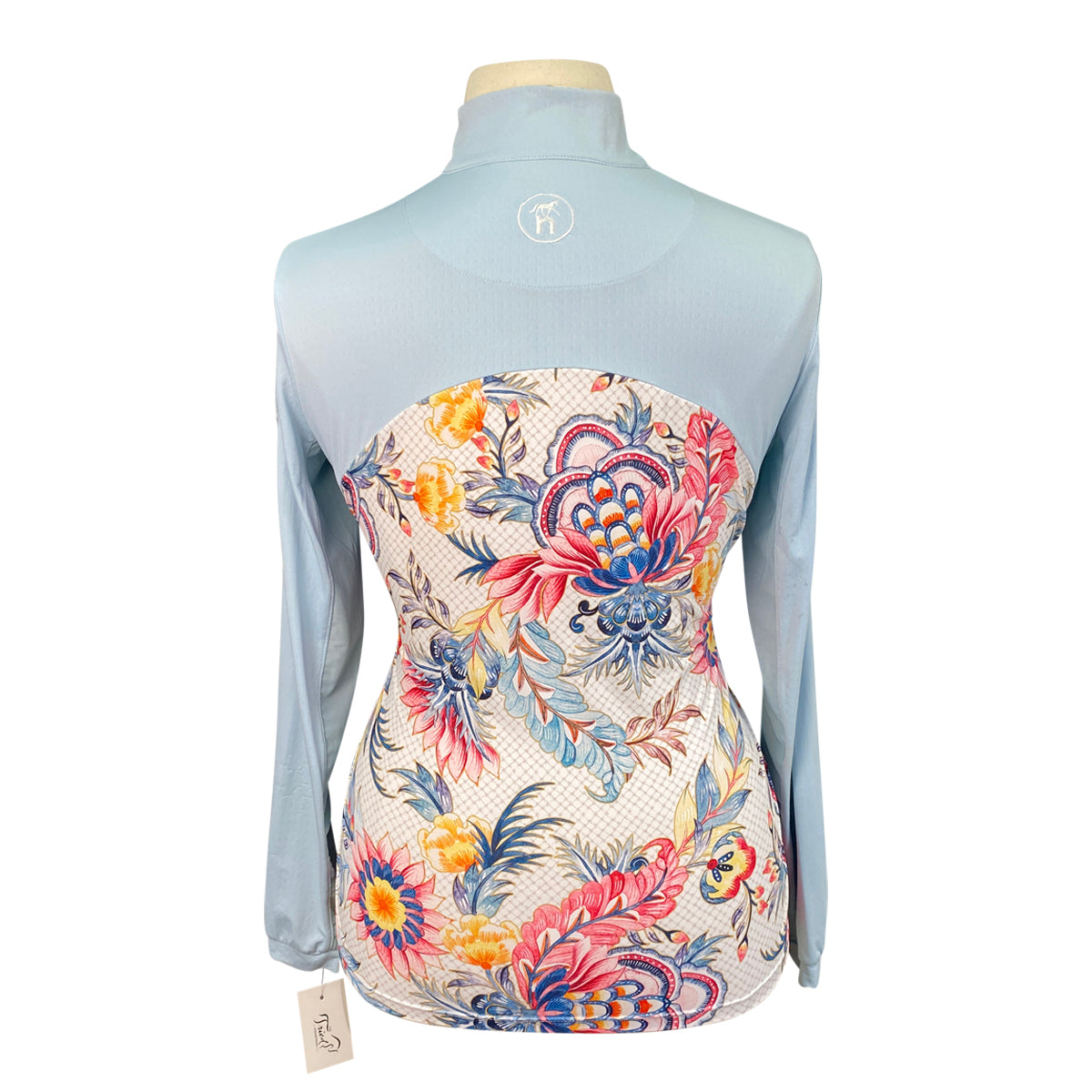 Novella Equestrian Sun Shirt in Pale Blue Floral