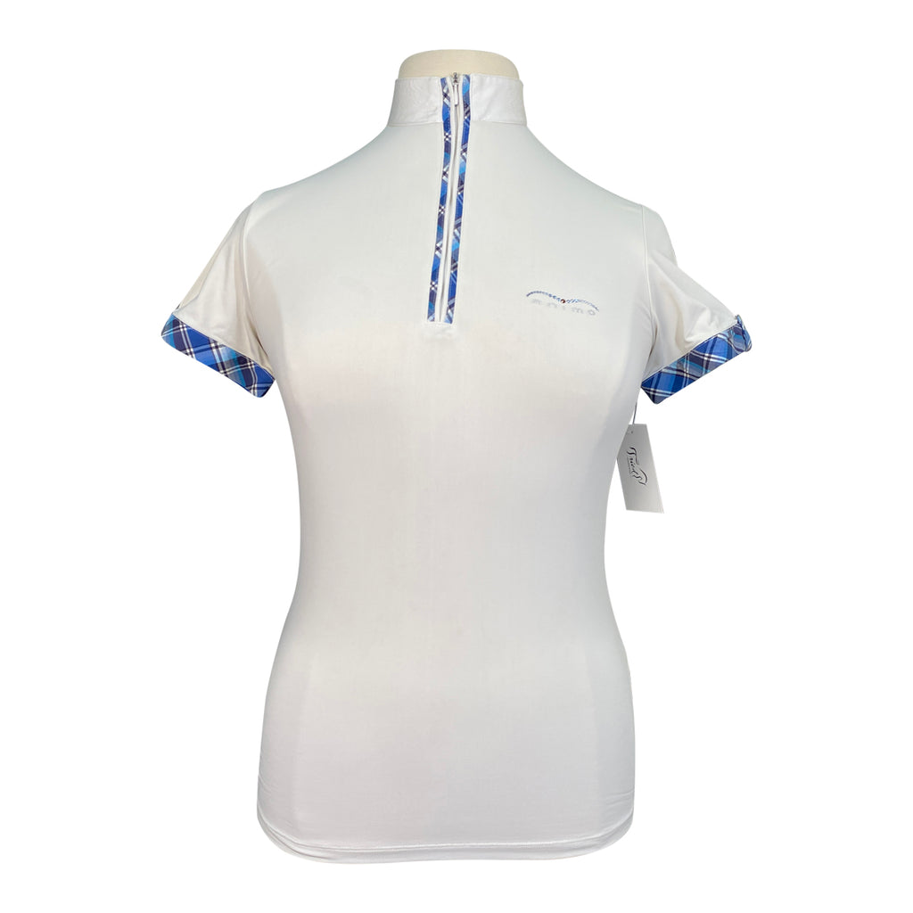 Animo Short Sleeve Competition Shirt in White/Blue Plaid
