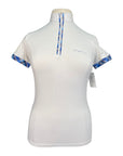 Animo Short Sleeve Competition Shirt in White/Blue Plaid