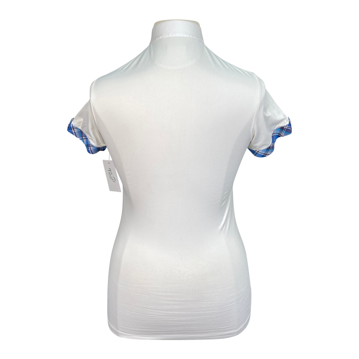 Animo Short Sleeve Competition Shirt in White/Blue Plaid