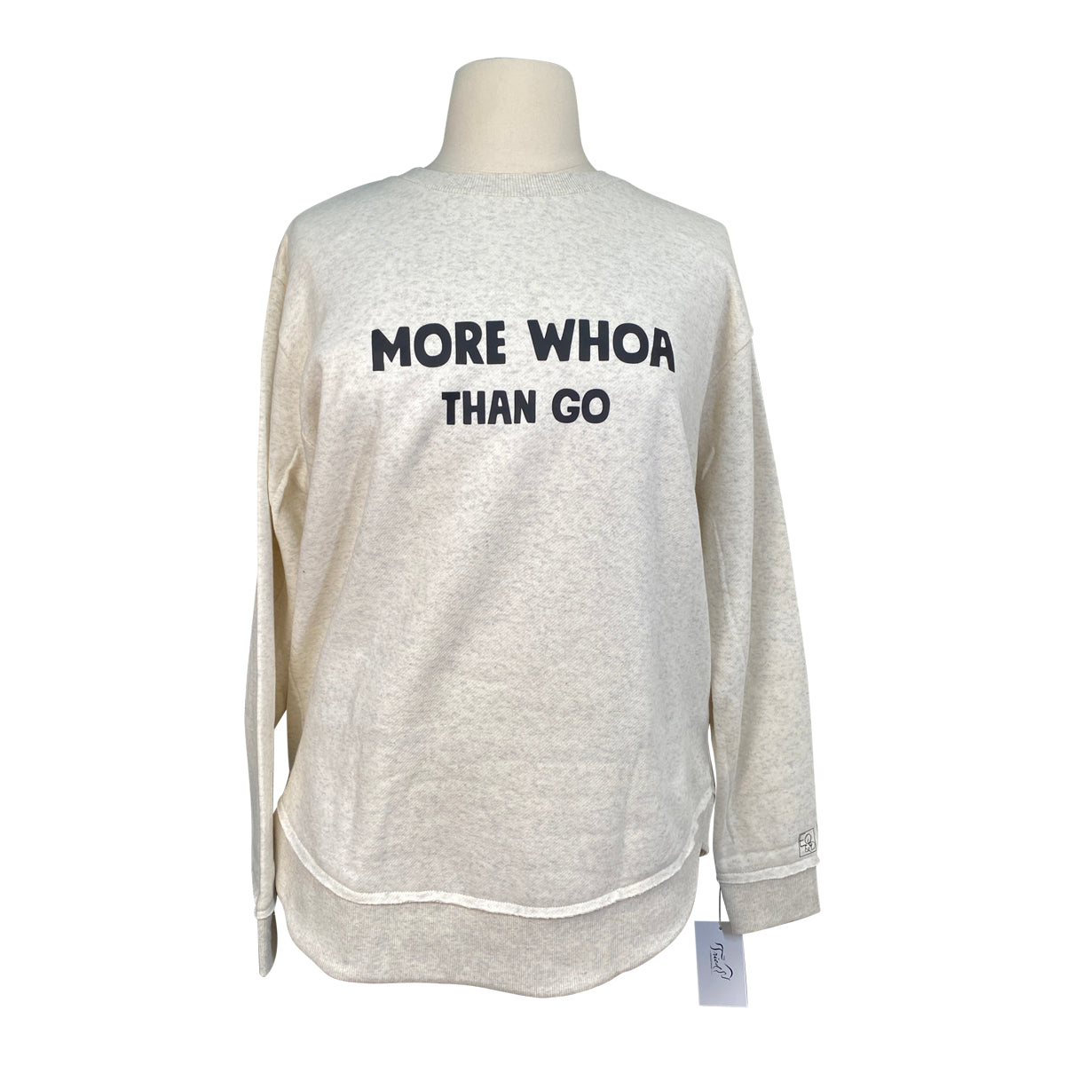 Equine & Design 'More Whoa Than Go' Weekend Fleece Crewneck Sweatshirt in Granite Heather