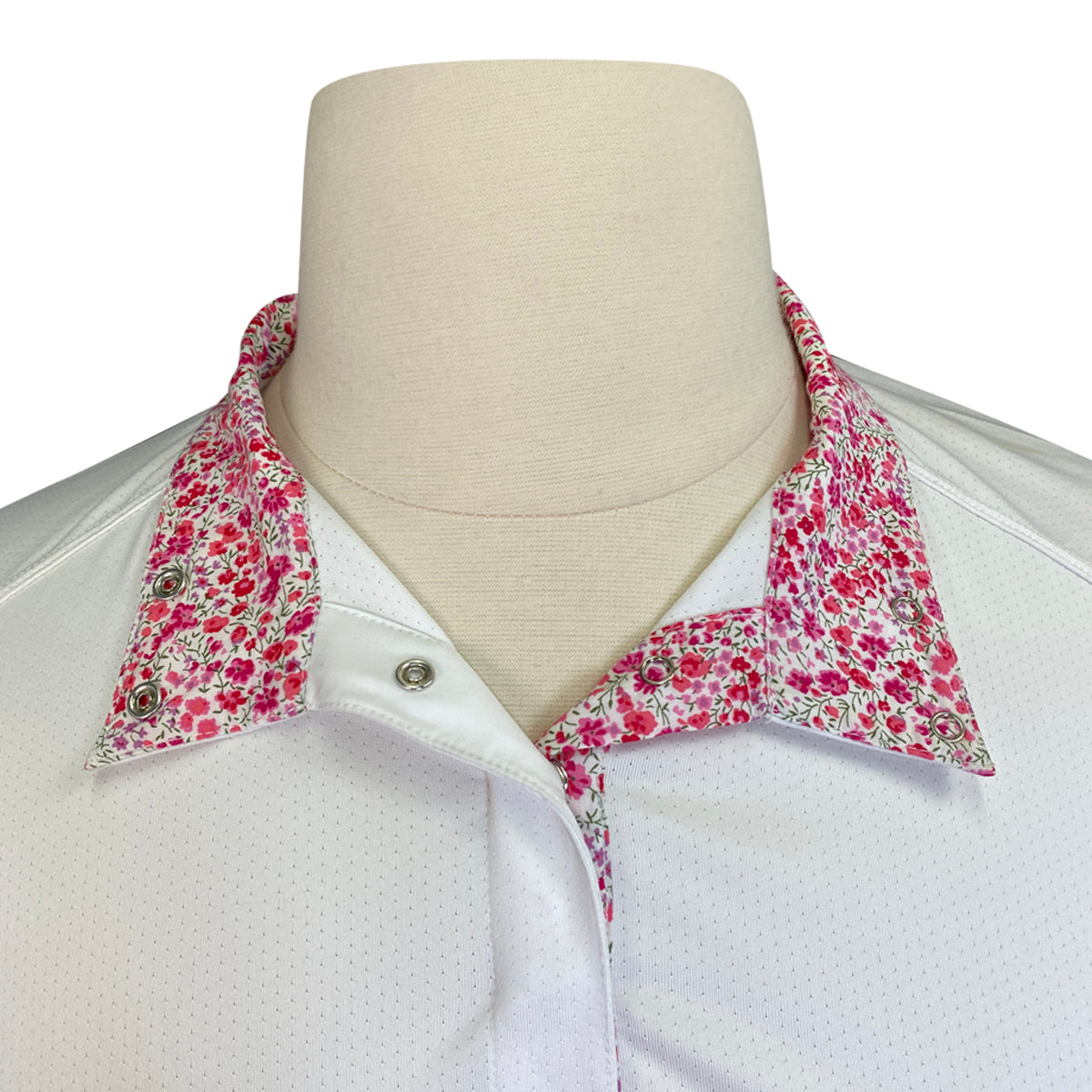 Dover Saddlery CoolBlast Show Shirt in White/Pink Flowers