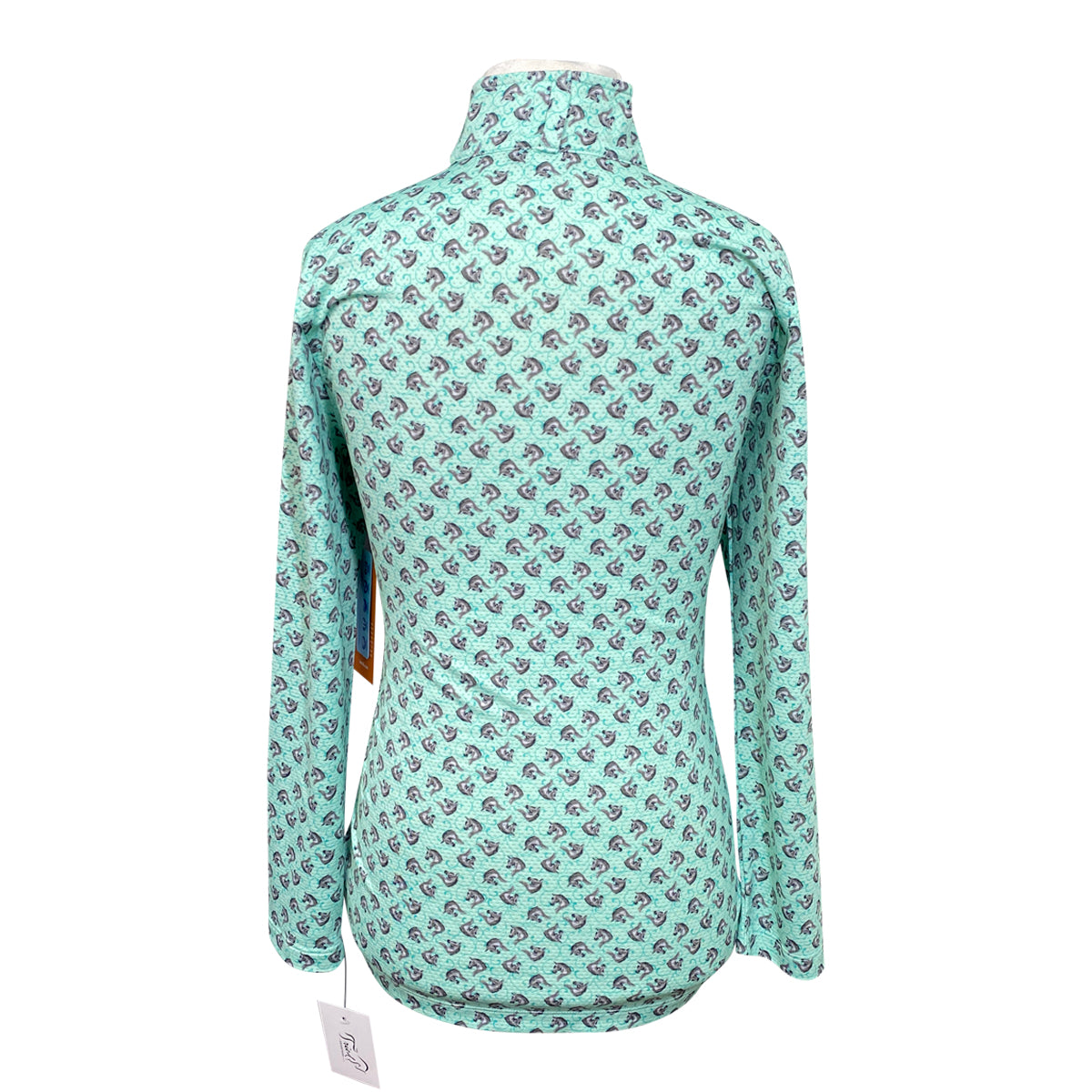 Kerrits Ice Fil Lite Long Sleeve in Spearmint Pinwheel Horse