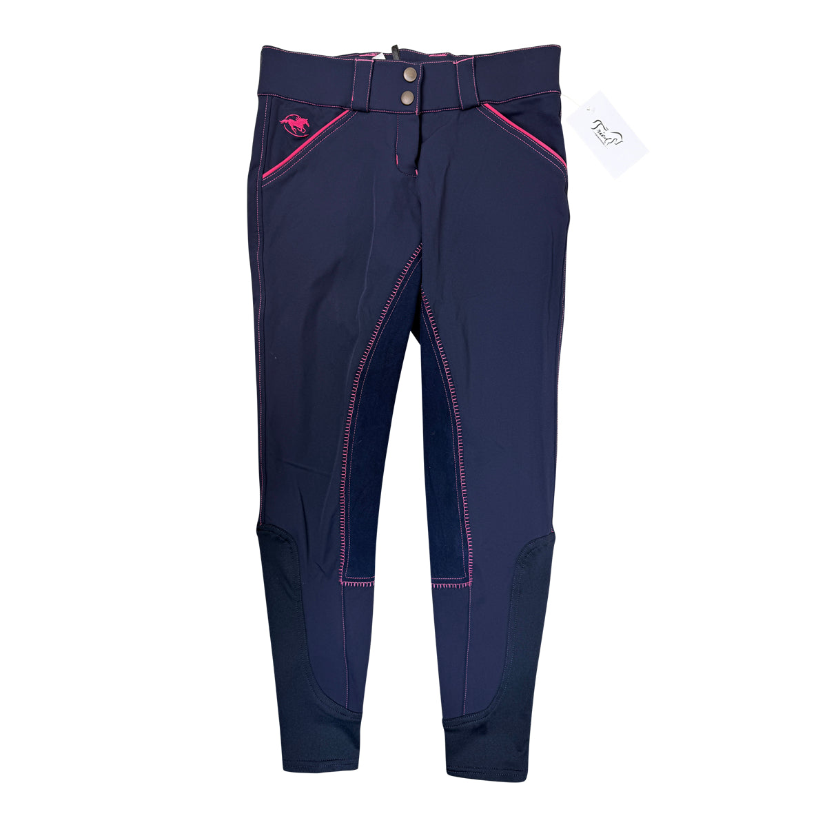 SmartPak Piper 'Evolution' Full Seat Breeches in Navy/Pink 
