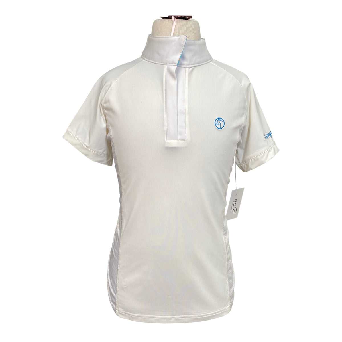 Kathryn Lily Equestrian Show Shirt in White/Moose Collar