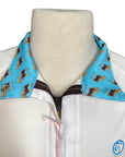Kathryn Lily Equestrian Show Shirt in White/Moose Collar