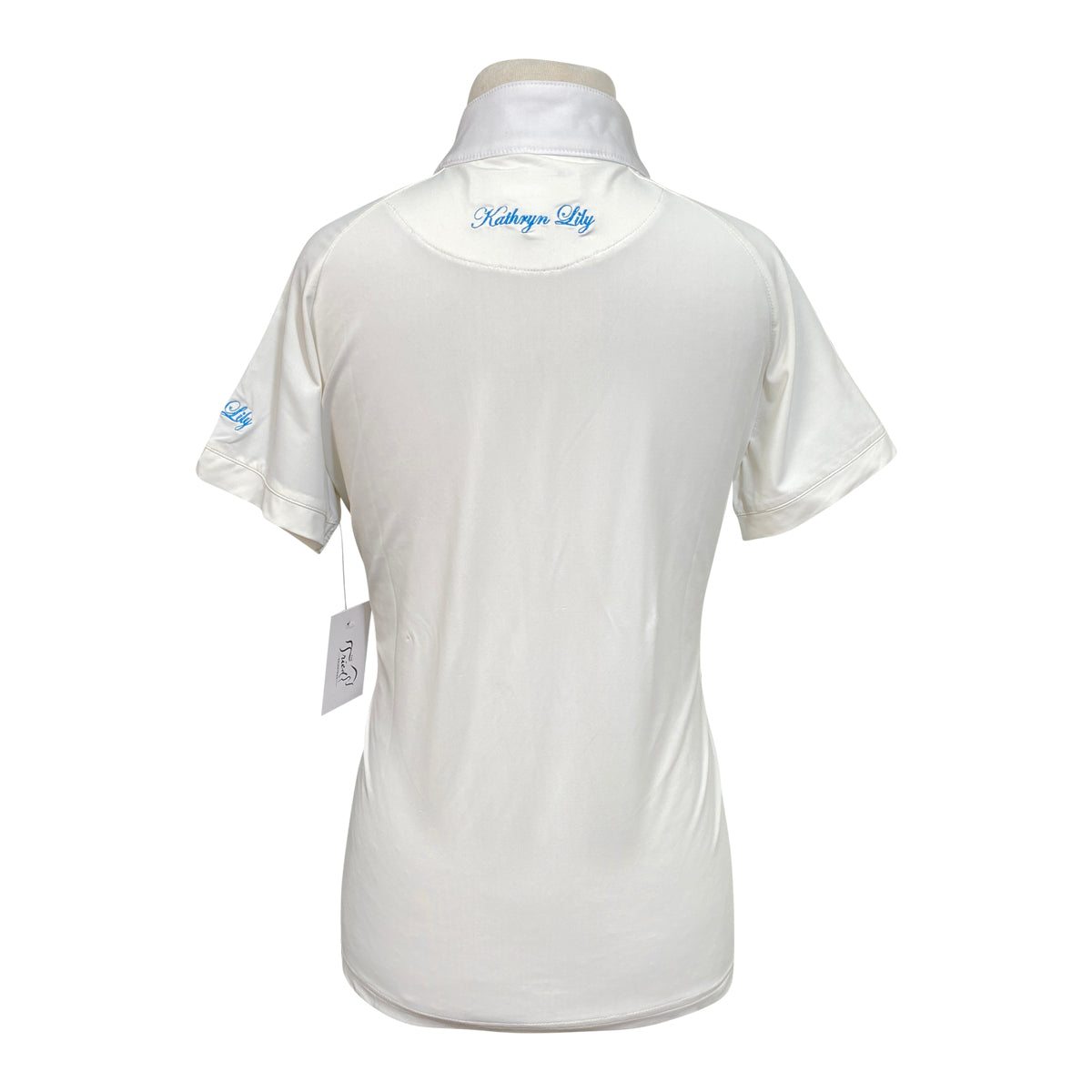 Kathryn Lily Equestrian Show Shirt in White/Moose Collar