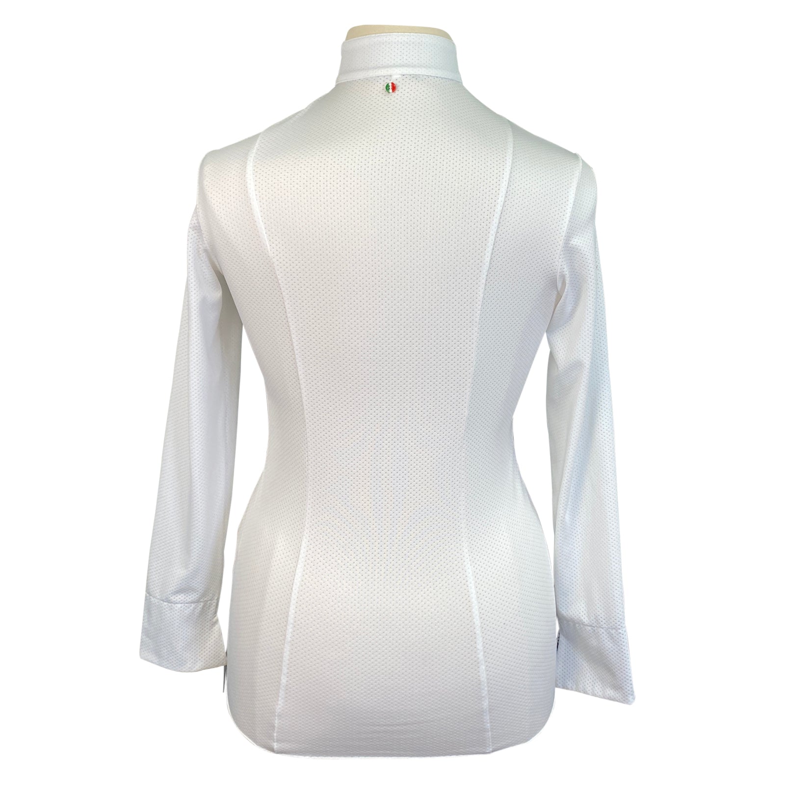Back of For Horses 'Elisabetta' Show Shirt in White - Women's XL