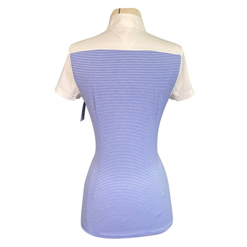 Back of Cavalleria Toscana Seersucker Show Shirt in French Blue
