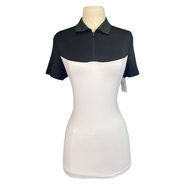 Equiline 'Coralc' Tech Polo in White/Black