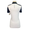 Back of Equiline 'Coralc' Tech Polo in White/Black