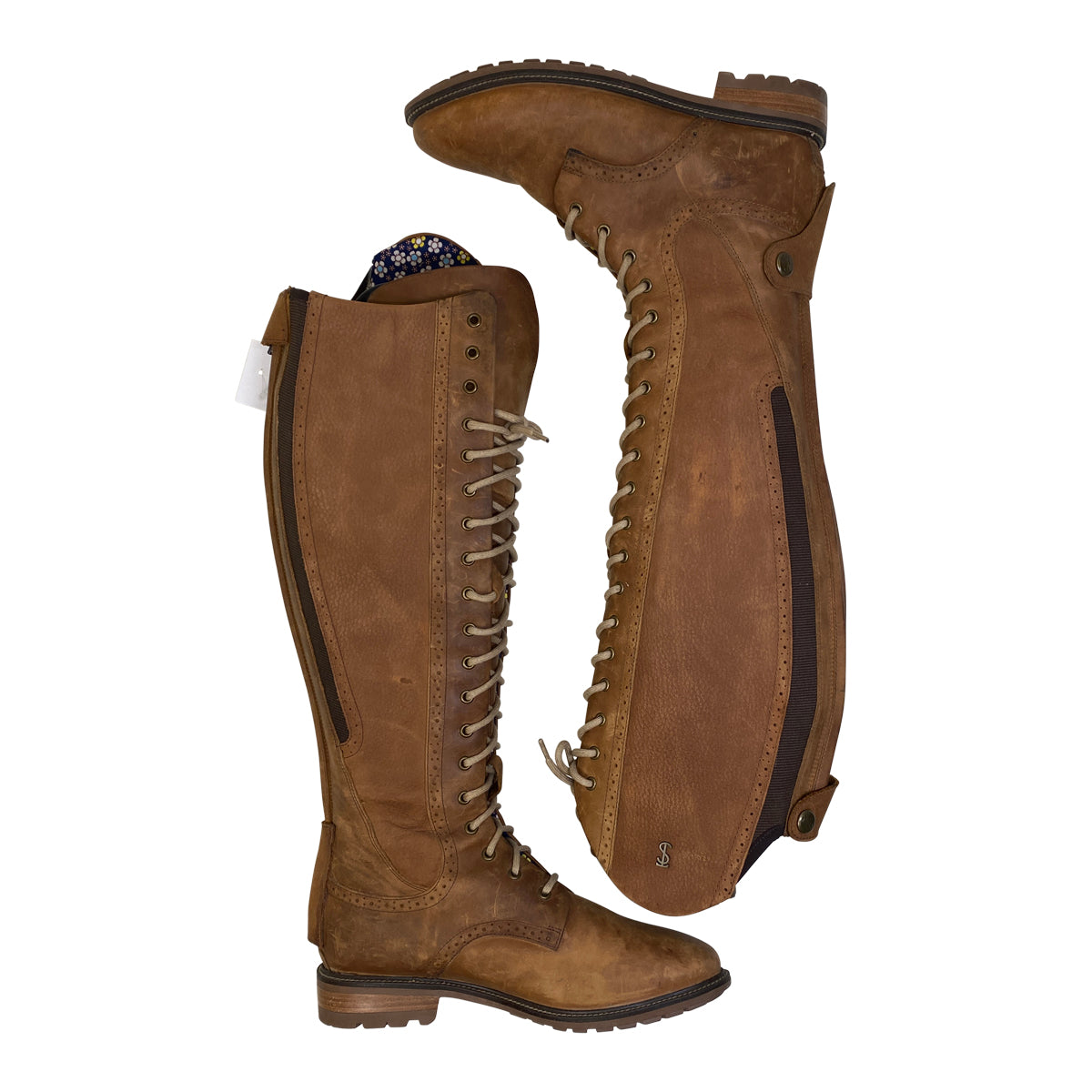 Tredstep 'Legacy' Front Lace Tall Boots in Mahogany