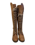 Tredstep 'Legacy' Front Lace Tall Boots in Mahogany