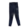 Free Ride Equestrian Kids' 'Lux' Knee Patch Tights in Navy