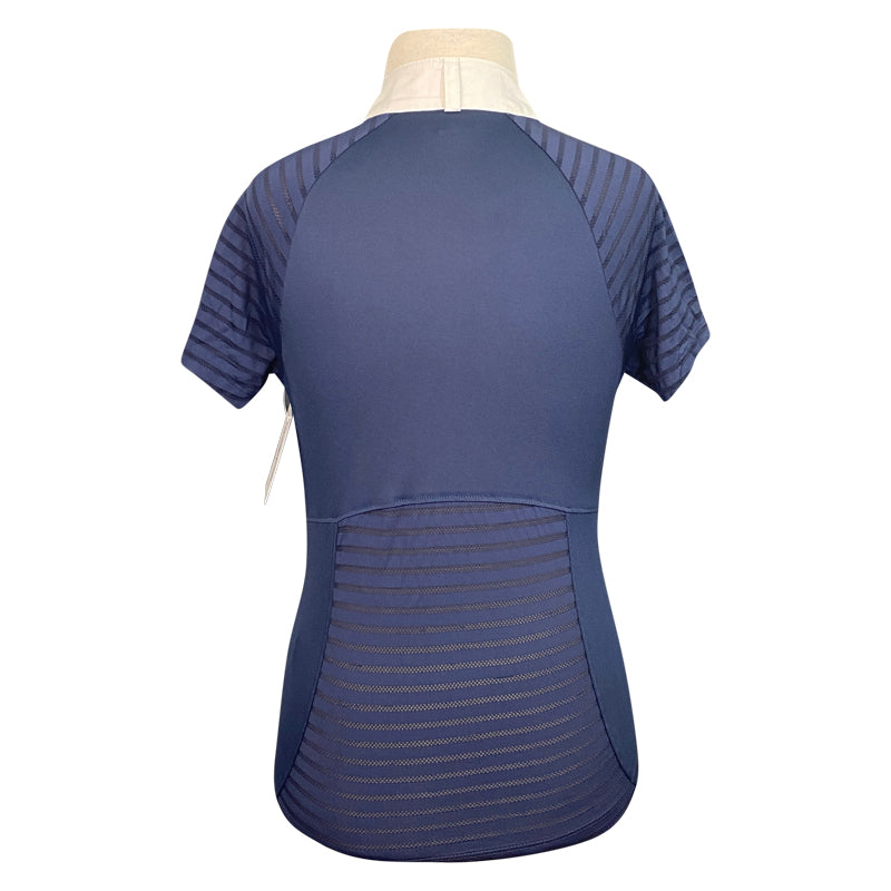 Ariat 'Aptos Vent' Competition Shirt in Navy/White Collar - Children's L/G (12)