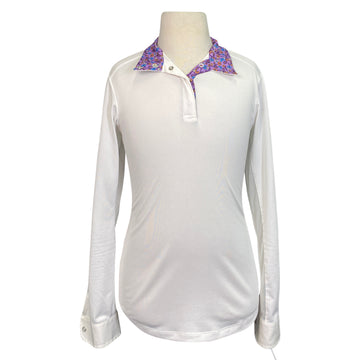 Beacon Hill Talent Yarn Show Shirt in White/Purple Floral
