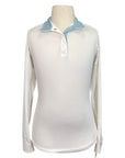 Front of Beacon Hill Talent Yarn Show Shirt in White w/Blue Houndstooth