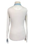 Back of Beacon Hill Talent Yarn Show Shirt in White w/Blue Houndstooth