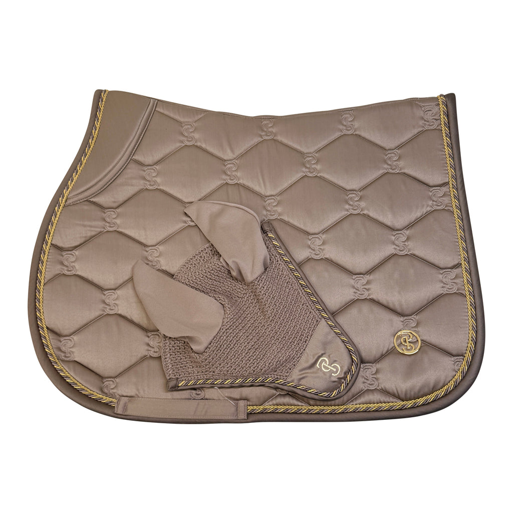 PS of Sweden Saddle Pad Jump Signature w/ Ear Bonnet in Pink Rose