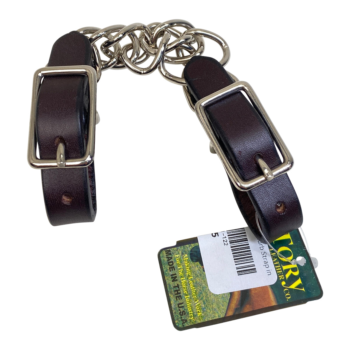 Tory Leather Twisted Chain Curb Strap in Dark Oil