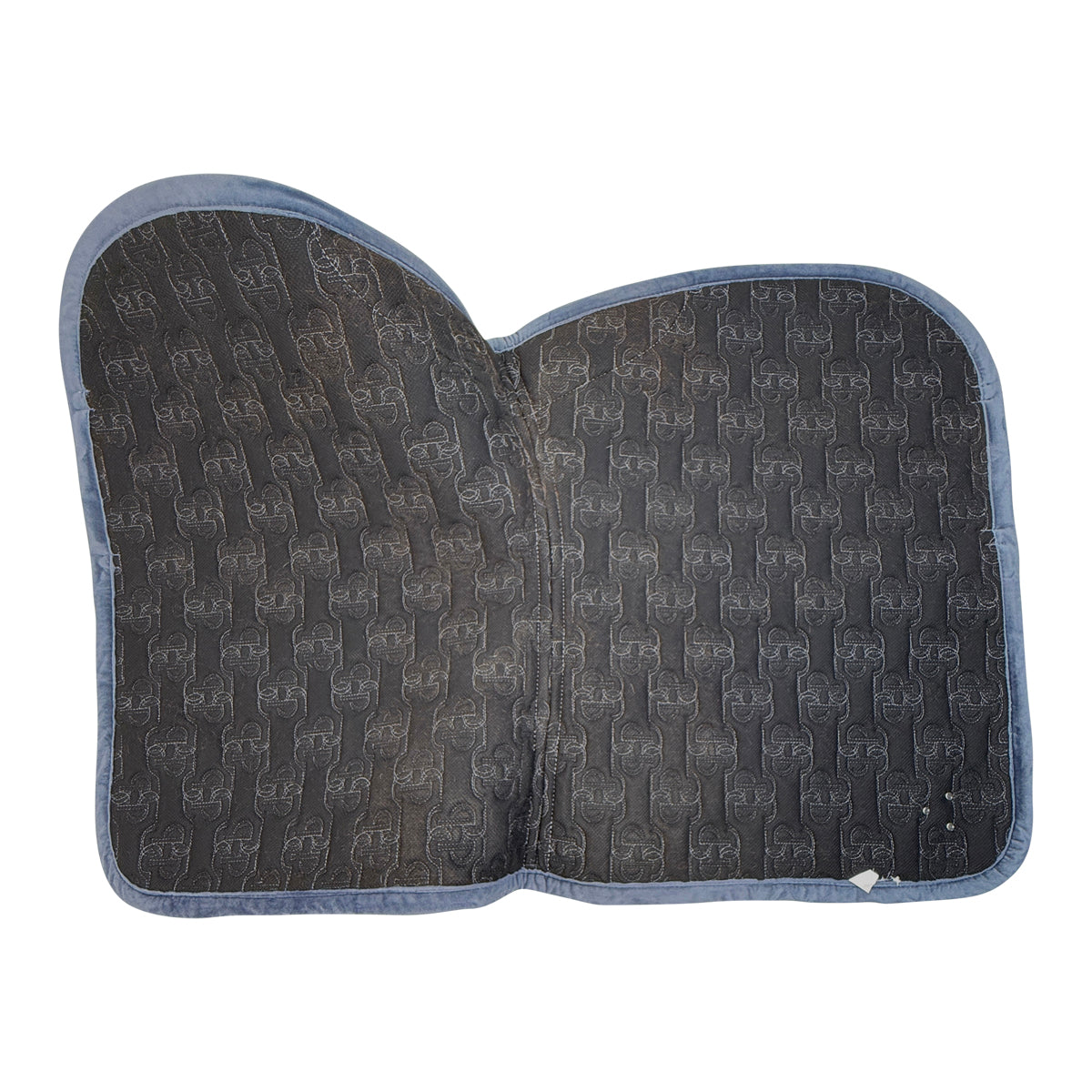 PS of Sweden Velvet Monogram Saddle Pad in Mist Blue