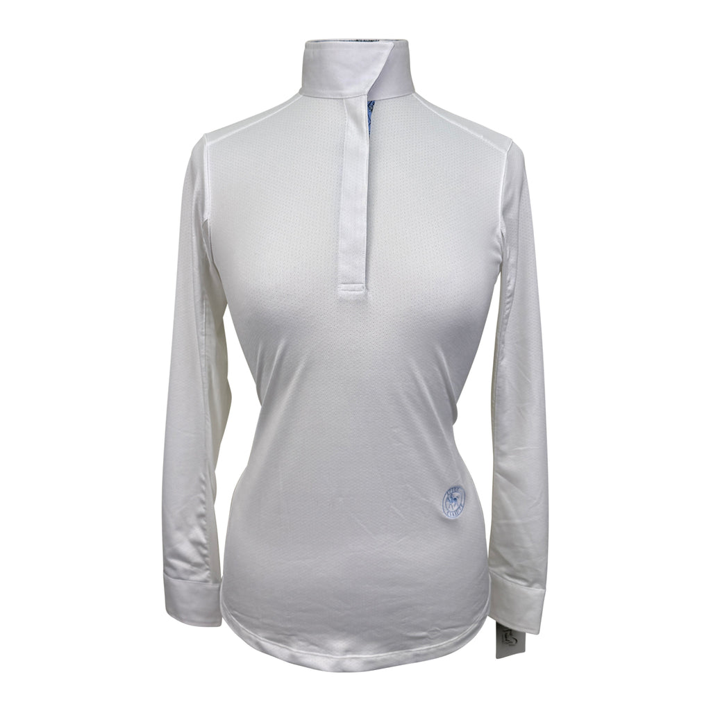 Essex Classics Talent Yarn Long Sleeve Show Shirt in White/Queen Bee