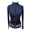 Ronner Zip Up Sweater in Navy/Bits