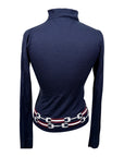 Ronner Zip Up Sweater in Navy/Bits